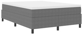 Cama Box com Colchão Cinza Claro, 140 x 200 cm, Veludo.