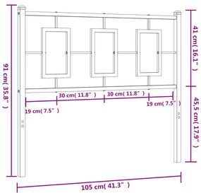 Cabeceira de cama 100 cm metal preto