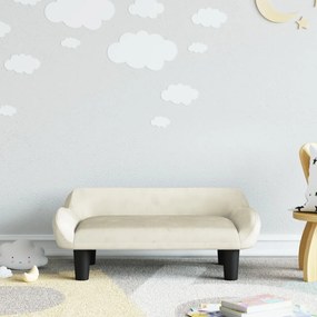 Sofá infantil 70x40x24 cm veludo cor creme