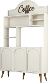 Armário de Cozinha/Sala "Caffè" - Creme e Nogueira  - 120x202x35cm - D