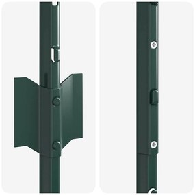 Postes de Cerca 11 pcs Canal em U Verde 100 cm de Aço