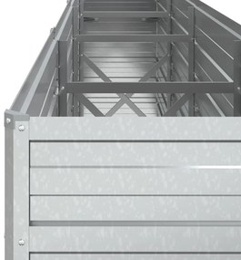 Canteiro elevado de jardim 320x40x77cm aço galvanizado prateado