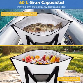 Saco térmico impermeável para peixe com fecho de correr, alça e válvula de drenagem; mantém o gelo durante 24 horas; geleira portátil em PVC, 98 cm Br