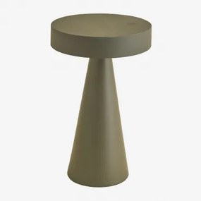 Candeeiro De Mesa Led Sem Fios Em Ferro Catinca Verde Azeitona Intenso - Sklum