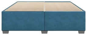 Estrutura de cama 200x200 cm veludo azul