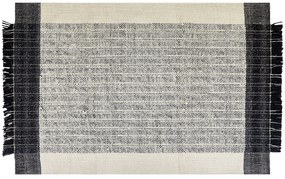 Tapete de lã preta e branca 140 x 200 cm KETENLI Beliani