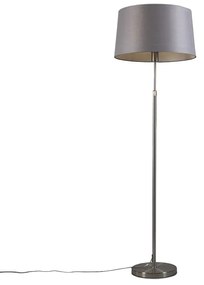 Candeeiro de pé em aço com abajur cinzento 45 cm ajustável - Parte Design,Moderno