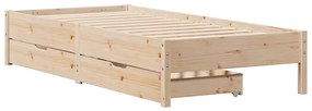 Cama sem colchão 90x200 cm madeira de pinho maciça