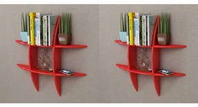 vidaXL Prateleiras de parede 2 pcs vermelho