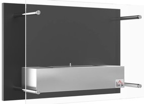 HOMCOM Lareira de Bioetanol de Parede 60x22x40cm Capacidade de 1,5 Combustão de 3 Horas Estufa de Bioetanol Preto
