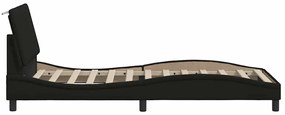 Estrutura de cama sem colchão 80x200 cm tecido preto
