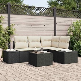 vidaXL Conjunto de Sofás de Jardim de 4 Peças com Almofadas Vime Marrom