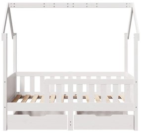 Estrutura de cama infantil c/ gavetas 80x160 cm pinho maciço