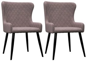 282529 vidaXL Cadeiras de jantar 2 pcs veludo rosa