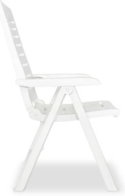 Cadeiras de jardim reclináveis 2 pcs plástico branco