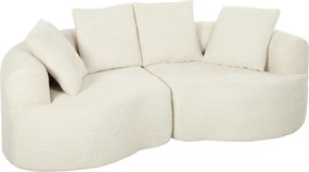 HOMCOM Sofá 3 lugares 207 cm Cloud Sofa com Chenille-Optik, 4 almofadas decorativas para quarto, montagem sem ferramentas, creme branco | Aosom Portugal