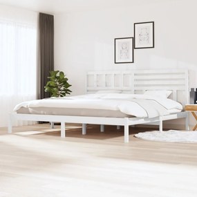 Estrutura cama super king size 180x200 cm pinho maciço branco