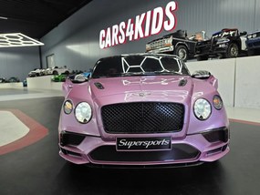 Carro elétrico infantil 12V Bentley Continental, telecomandado, , pneus de EVA, assento em pele cor rosa metalizado