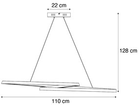 Candeeiro suspenso escandinavo bege 110cm incl. LED regulável em 3 níveis - Circuit Escandinavo