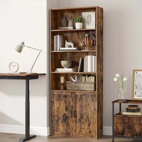 Estante com 6 prateleiras 24 x 60 x 175 cm castanho vintage