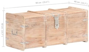 Arca de arrumação 90x40x40 cm madeira de acácia maciça