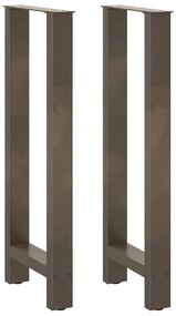 Pés de mesa de bar em aço natural, 2 peças, 50x (100-101) cm, aço