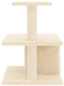 Árvore para gatos c/ postes arranhadores sisal 48 cm cor creme