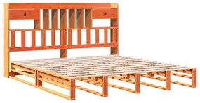 Cama com estante sem colchão 200x200 cm pinho maciço