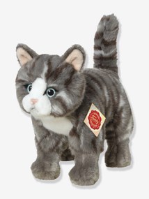 Peluche Gato de Pé 20 cm Tigrado Teddy Hermann riscas cinzentas