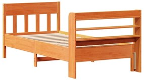 Cama sem colchão 90x200 cm pinho maciço castanho-mel