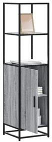 vidaXL Armário alto 35,5x35x139 cm madeira e metal cinza sonoma