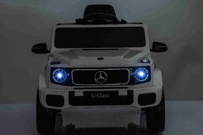 Carro elétrico Crianças 3 a 7 anos Mercedes-Benz 12V G580 Bateria Lìtio, controlo Remoto Branco