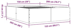 Estrutura de cama 150x200cm derivados madeira carvalho castanho