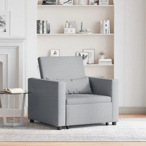 vidaXL Sofá Cama Conversível 3-em-1 Cinza Claro