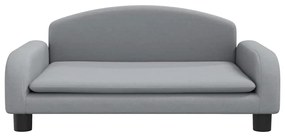 Cama para cães 70x45x30 cm tecido cinzento-claro