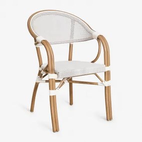 Cadeira De Jardim Empilhável De Alumínio Brielle Bistro Com Braços Gardénia Branco - Sklum