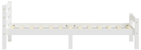 Estrutura de cama em pinho maciço 90x200 cm branco