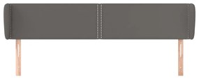 Cabeceira de cama c/ abas couro artificial 203x23x78/88cm cinza