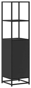 Armário alto 35,5x35x139 cm derivados madeira e metal preto