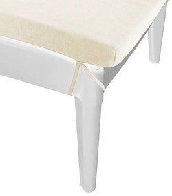 Espreguiçadeira com almofadão 186x60x29 cm PP branco