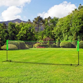 Kit de Badminton de 7 Peças Jogo de Badminton com 2 Raquetes 3 Badminton 2 Raquetes de Pickleball 2 Bolas de Pickleball Bola de Voleibol e Rede com Su