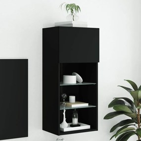 vidaXL Móvel de TV com luzes LED 40,5x30x90 cm preto