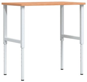 Bancada retangular 100x60x(71,5-98) cm madeira de faia maciça