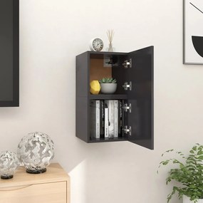 804488 vidaXL Móvel de TV de parede 2 pcs 30,5x30x30 cm cinzento