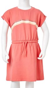 Vestido de criança com cordão cor coral 140