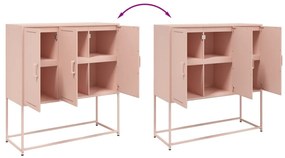 Aparador alto 100,5x39x107 cm aço rosa
