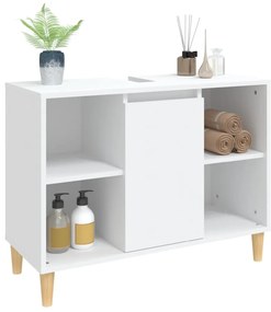 Armário de lavatório 80x33x60 cm derivados de madeira branco
