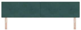 Cabeceira vidaXL Tufted com Botões Verde Escuro 200 cm Veludo