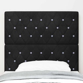 Cabeceira LED em veludo preto, 90 cm