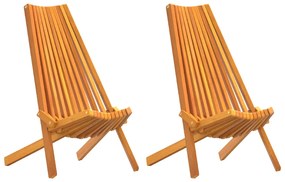 vidaXL Cadeira 2 pcs Castanho 69 x 56 x 84 cm Madeira Sólida de Acácia